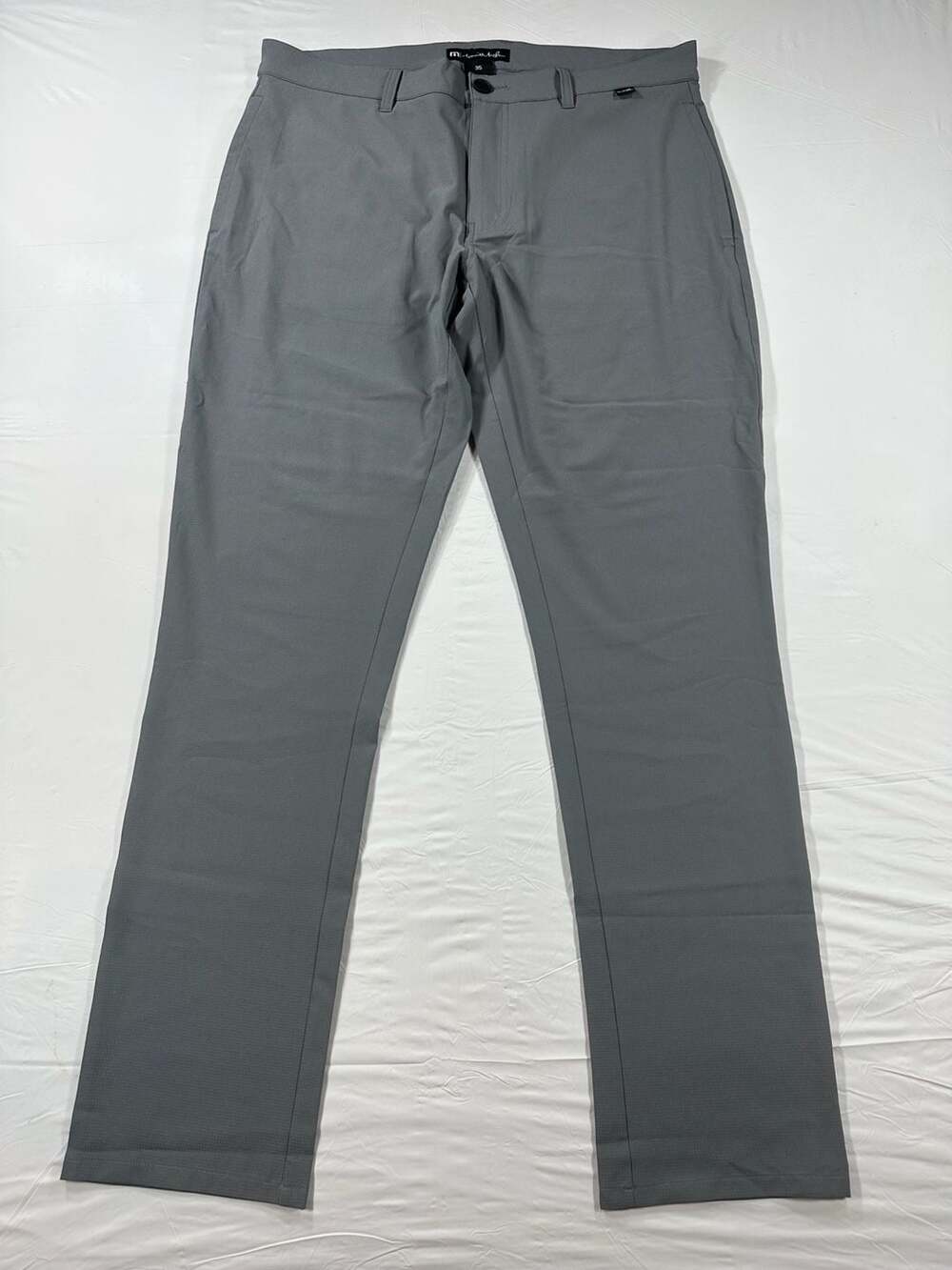 TravisMathew Men's Gray Flat Front Golf Pants Performance Stretch Size 35